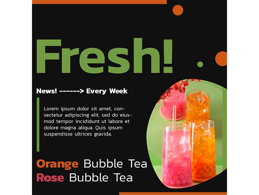 Rose bubble tea free template